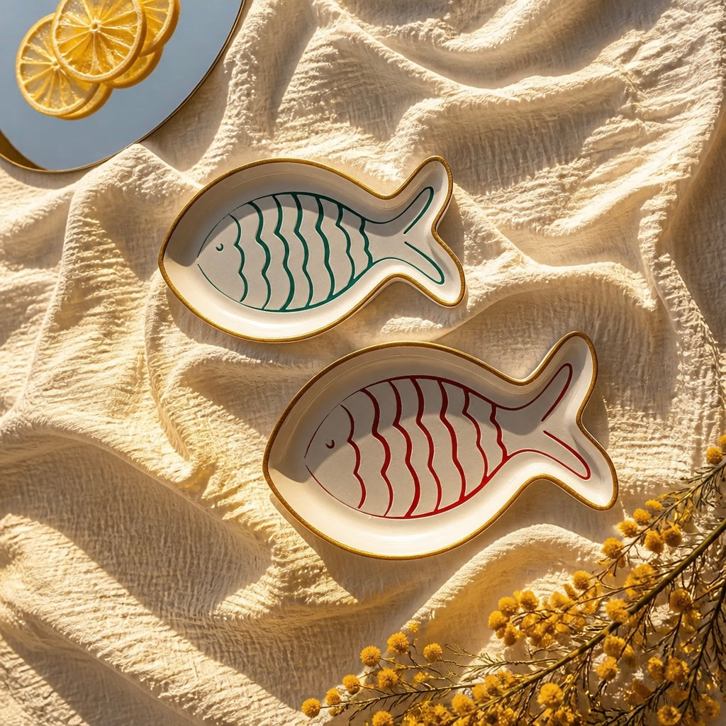 Coastal Fish Trinket Tray Set – Set of 2