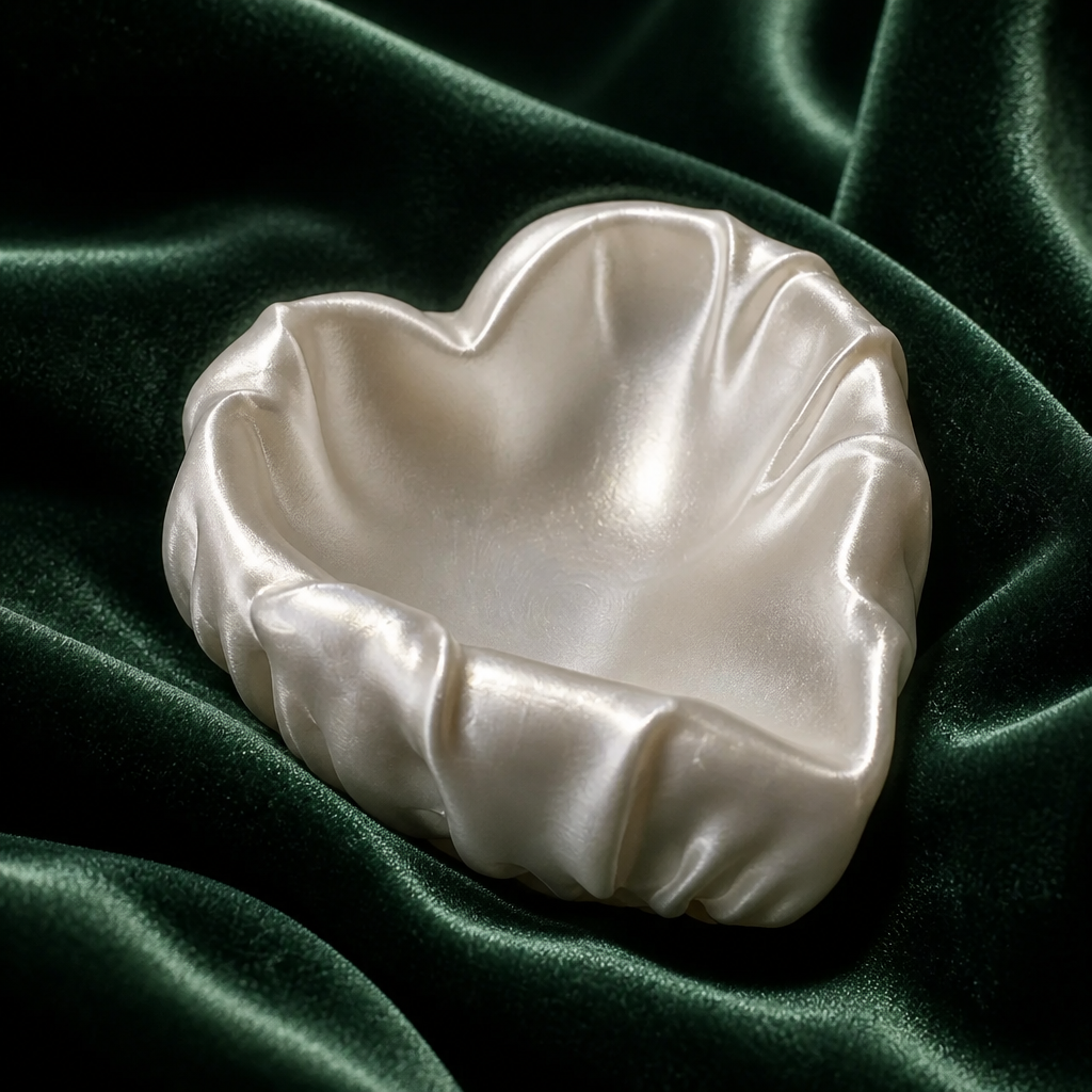 Silk Heart Jewelry Dish – Romantic Red