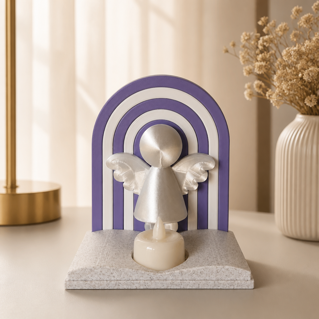 Angel Candle Holder with LED Tealight | Modern Religious Home Decor