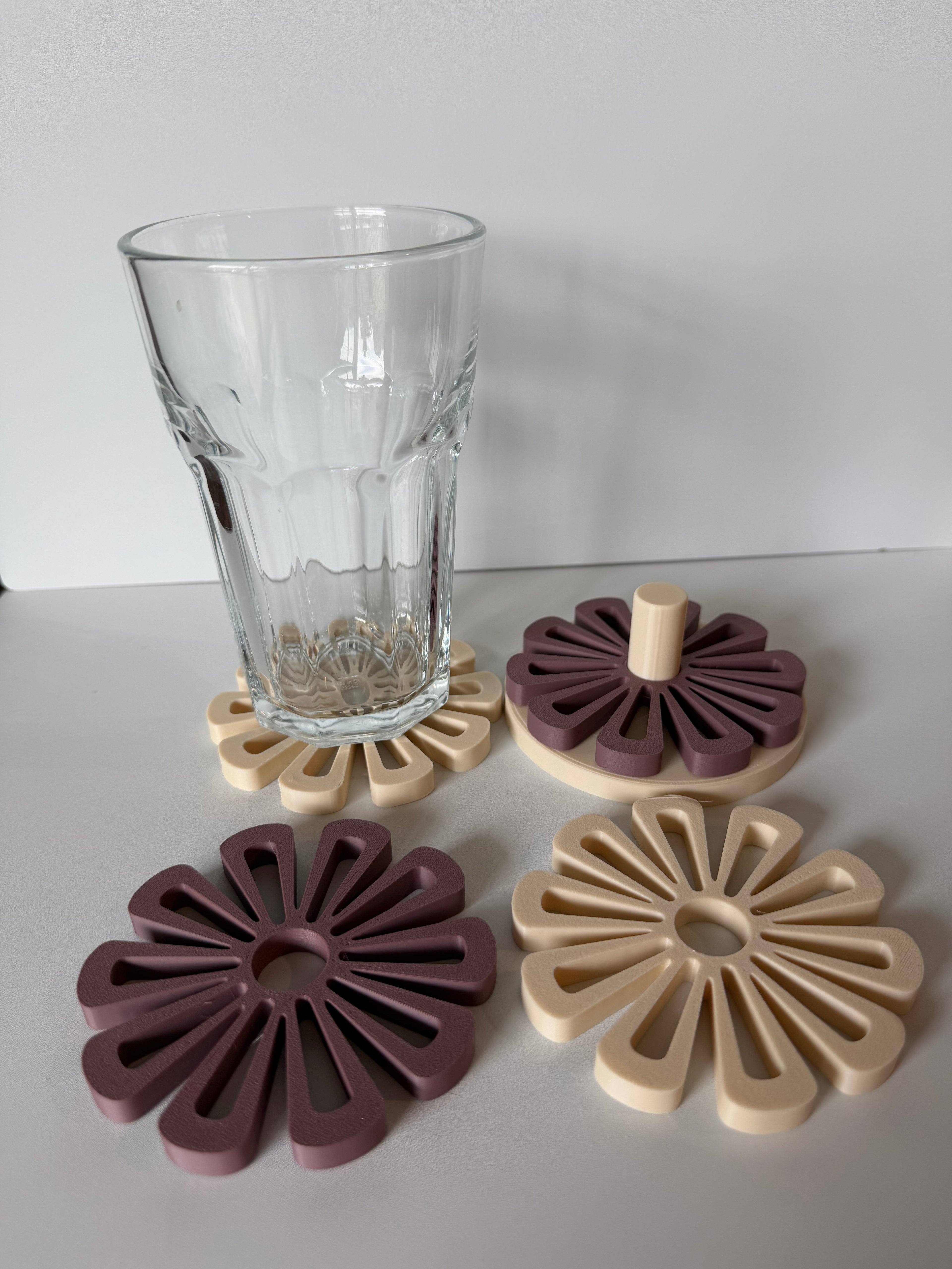 Floral Drink Coasters / 3D Printed Table Decor Set