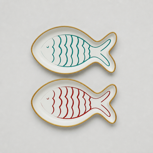 Coastal Fish Trinket Tray Set – Set of 2