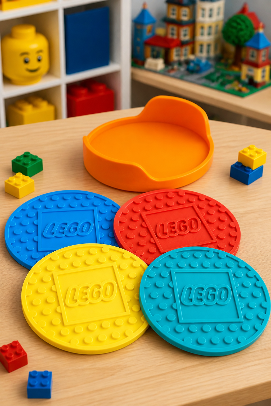Building Block Cup Coasters Fun & Colorful Table Decor