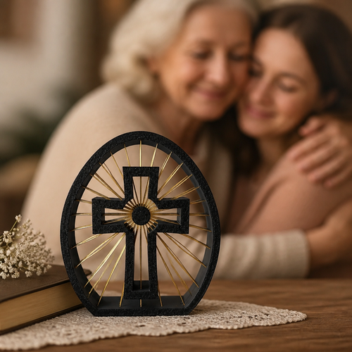 Christian Cross Sunburst Table Decor – Faith-Inspired Home Decoration