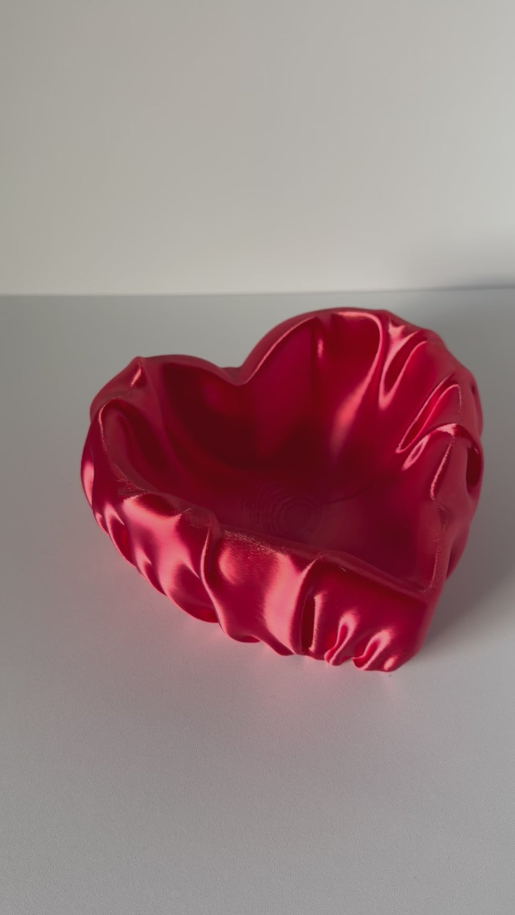 Silk Heart Jewelry Dish – Romantic Red